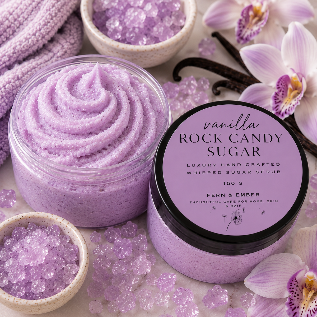 Vanilla Rock Candy Sugar Whipped Sugar Scrub