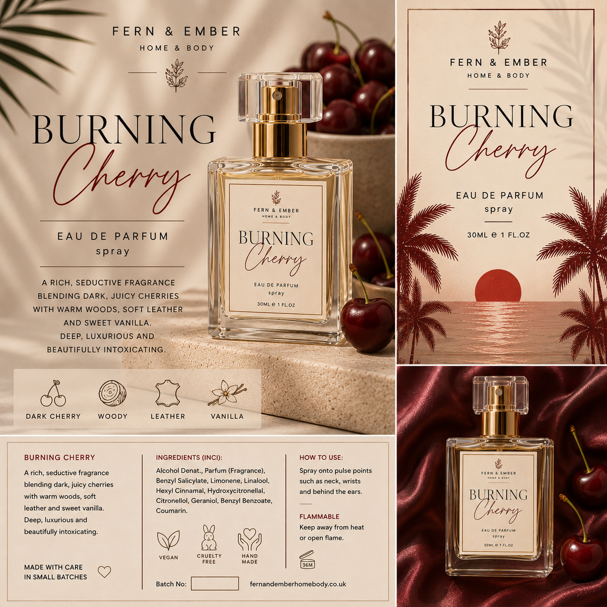 Burning Cherry Eau De Parfum 30ml by Fern & Ember