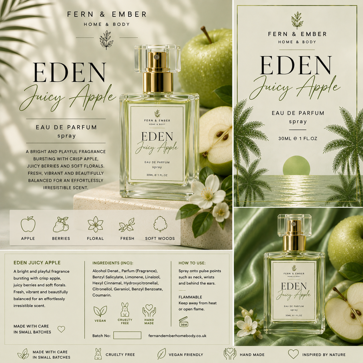 Eden Juicy Apple Eau De Parfum 30ml by Fern & Ember
