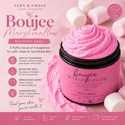 Boujee Marshmallow Whipped Body Soap – Gourmand Scent, Vegan Bath Luxury