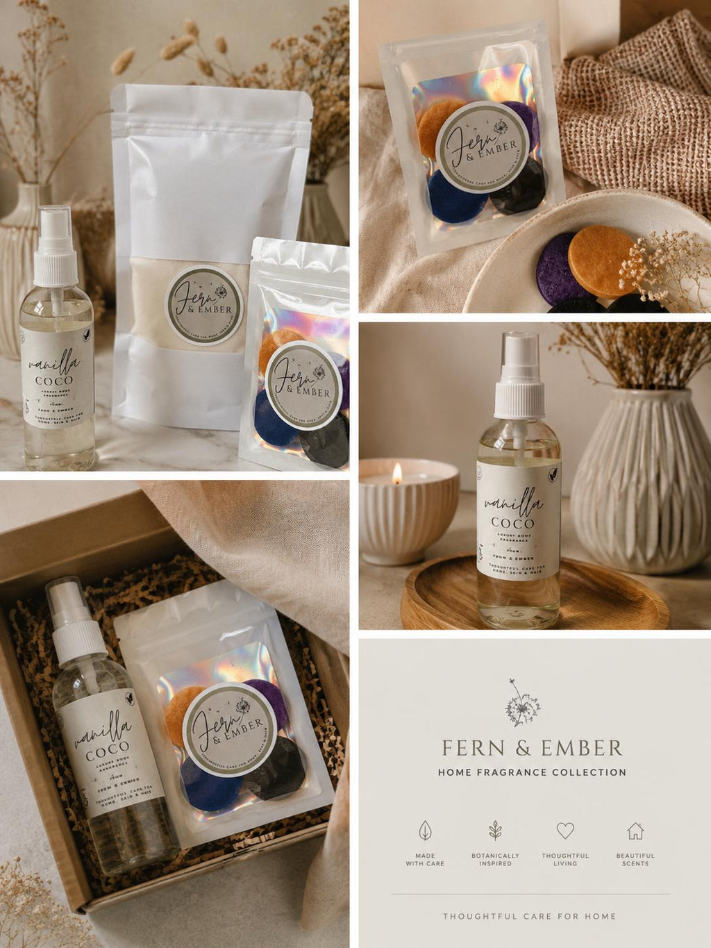 Fern and Ember Home Fragrance Range| Eden Juicy Apple| Wax Melts, Carpet Freshener, Hoover Scents & Room Spray | Handmade Luxury Home Scents